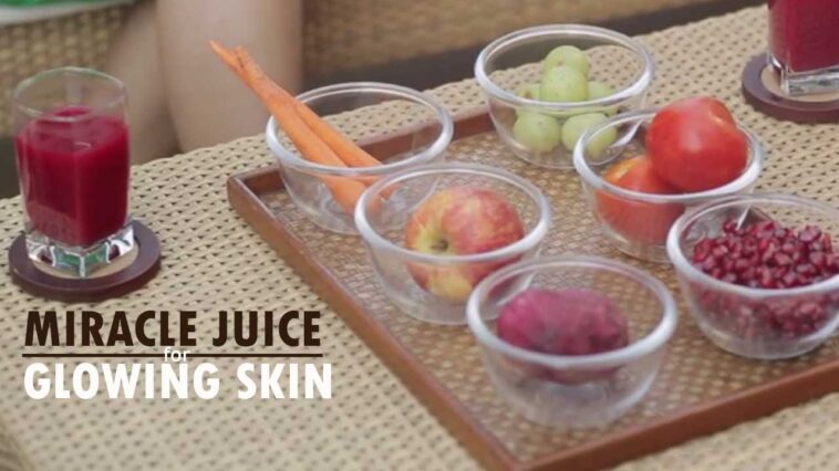 Which juice will give glowing skin?