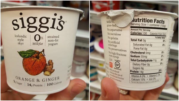 Which yogurt has the least sugar?