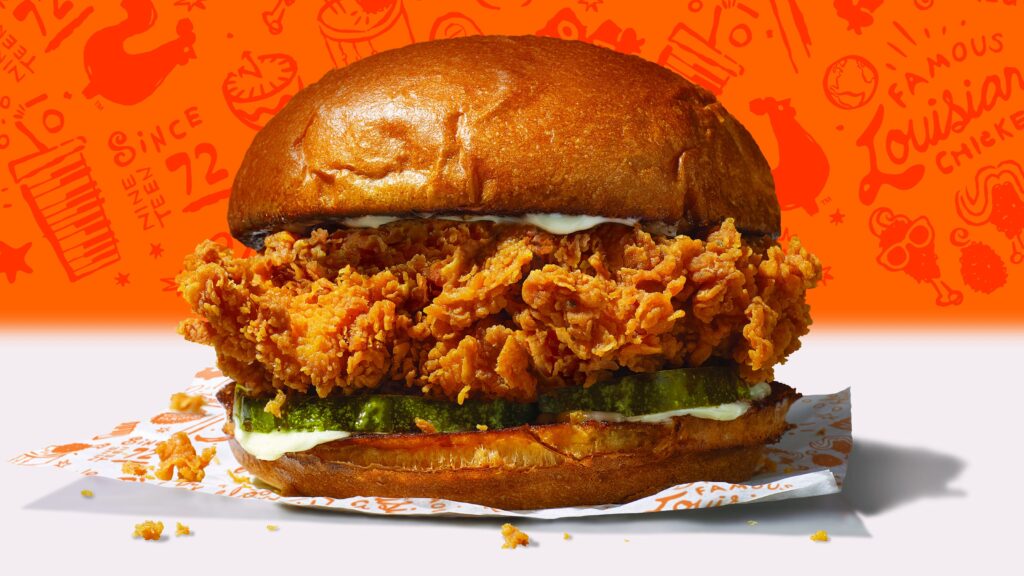 Who made the first spicy chicken sandwich?