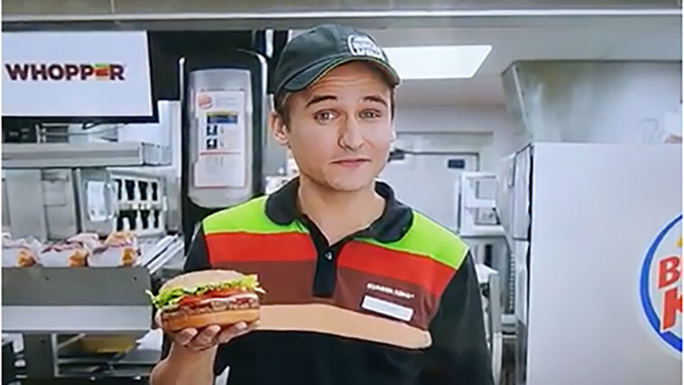 Who plays the king in the new Burger King commercial?