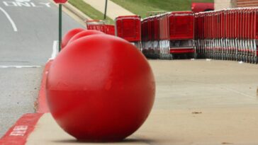 Why are there red balls in front of Target?