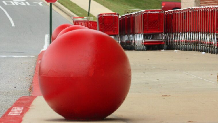 Why are there red balls in front of Target?