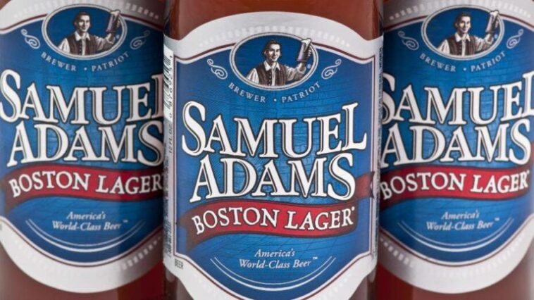 Why is Samuel Adams banned in 15 states?