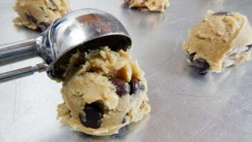 How do you scoop cookie dough evenly?