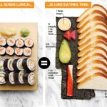 How many carbs are in 6 pieces of sushi?