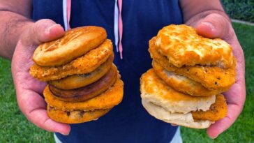 What's the difference between a crispy chicken biscuit and a McChicken biscuit?